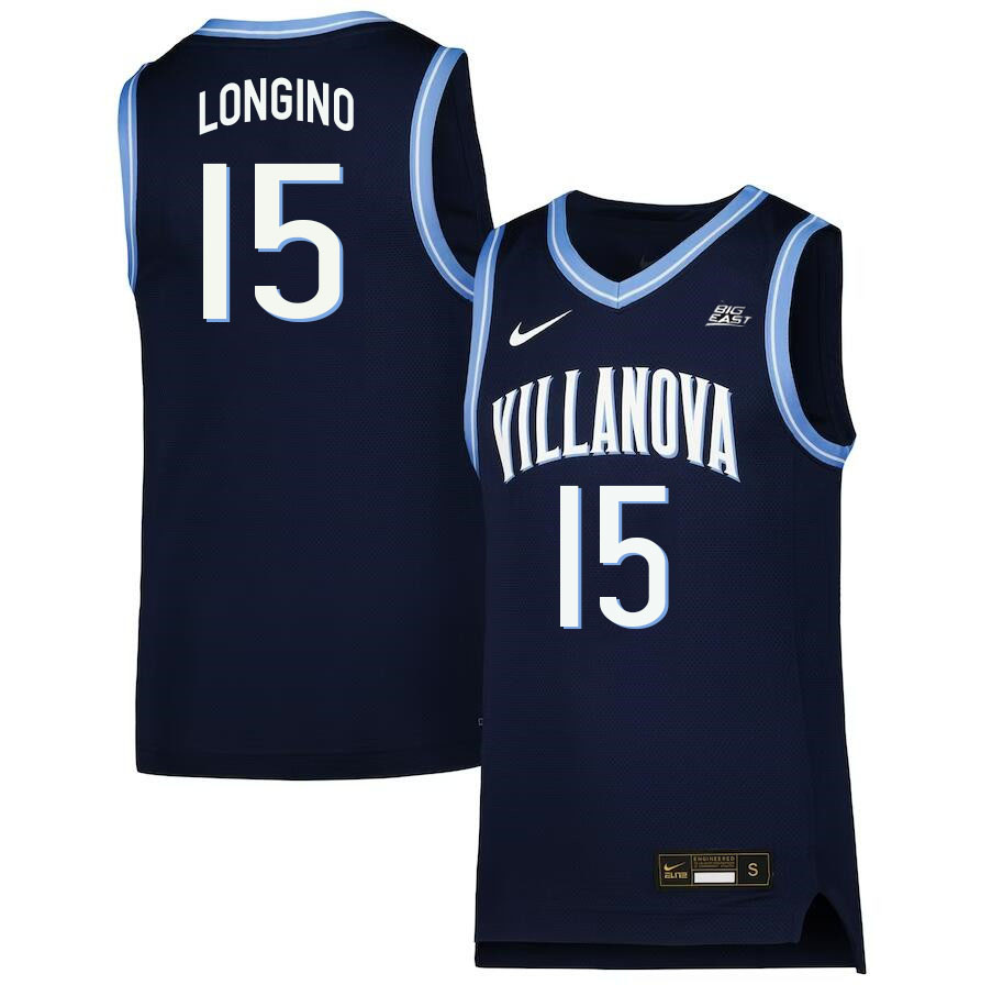 Men #15 Jordan Longino Willanova Wildcats College 2022-23 Basketball Stitched Jerseys Sale-Navy